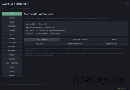 Valheim mod menu